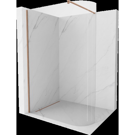 Mexen Kioto perete dus rotund Walk-in 80 x 200 cm, transparent 8 mm, cupru periat - 800-080-101-65-06