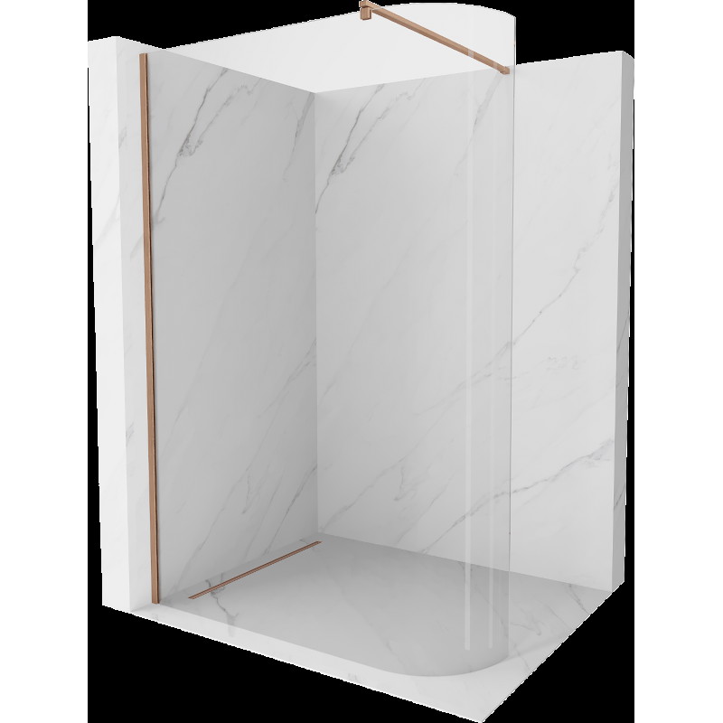 Mexen Kioto perete pentru duș rotund Walk-in 140 x 200 cm, transparent 8 mm, cupru periat - 800-140-101-65-06