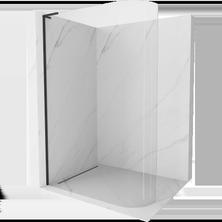 Mexen Kioto L perete de duș curbat Walk-in 80 x 200 cm, transparent, negru - 800-080-103-70-06