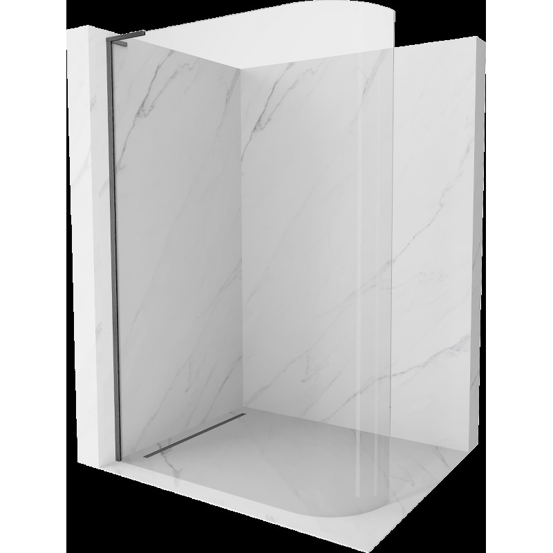 Mexen Kioto L paravan de duș curbat Walk-in 80 x 200 cm, transparent, gri închis periat - 800-080-103-66-06