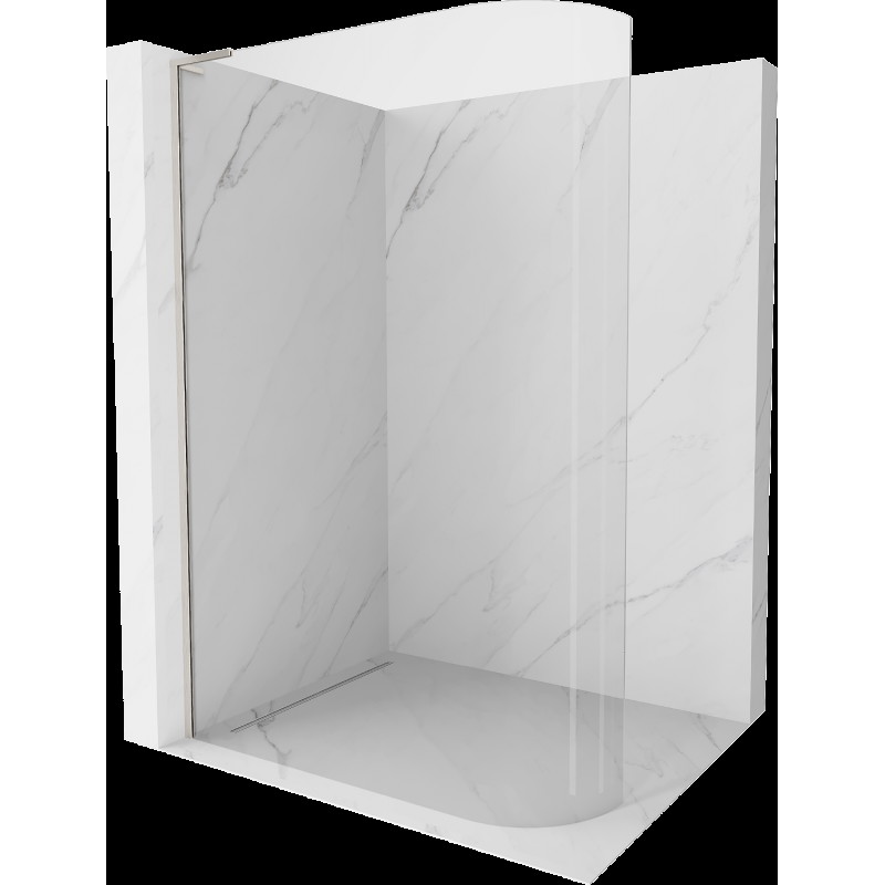 Mexen Kioto L perete glisant curbat Walk-in 90 x 200 cm, transparent, nichel periat - 800-090-103-97-06