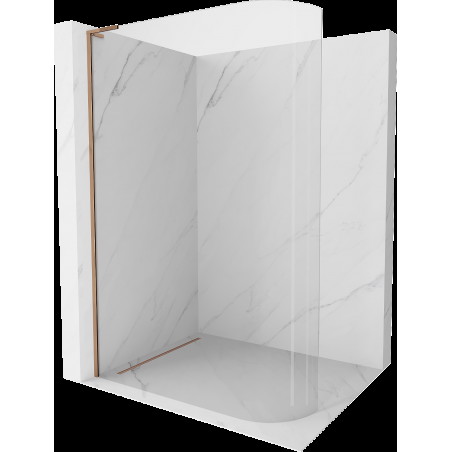 Mexen Kioto L perete de duș curbat Walk-in 90 x 200 cm, transparent, aur roz - 800-090-103-60-06