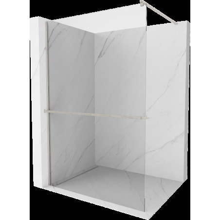 Mexen Kioto+ paravan de dus cu shelf Walk-in 95 x 200 cm, transparent, nichel periat - 800-095-121-97-00