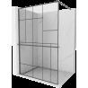 Mexen Kioto+ perete de duș cu shelf Walk-in 90 x 200 cm, model negru, gun metal - 800-090-121-95-78