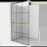 Mexen Kioto+ paravan de duş cu suport Walk-in 120 x 200 cm, model negru, aur vopsit - 800-120-121-55-77