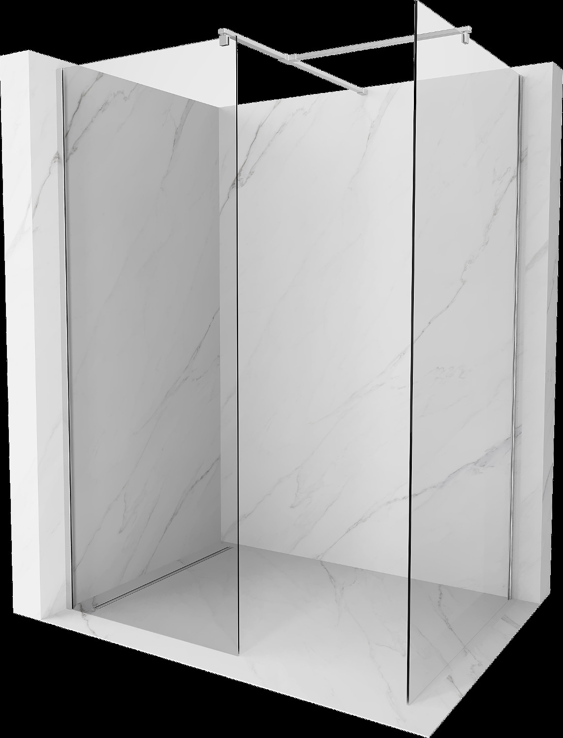 Mexen Kioto dreapta de duş Walk-in 105 x 80 cm, transparent, crom - 800-105-202-01-00-080