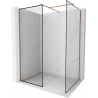 Mexen Kioto perete de duș Walk-in 90 x 80 cm, model negru, aur roz - 800-090-202-60-70-080