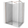 Mexen Kioto panou de dus Walk-in 140 x 110 cm, model negru, cupru periat - 800-140-202-65-70-110