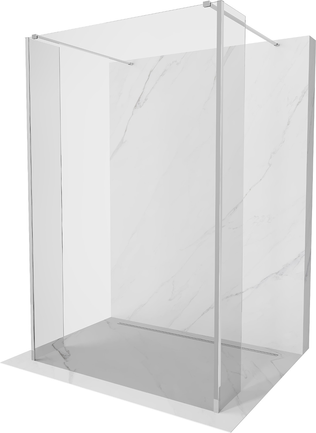 Mexen Kioto perete de duş freestanding 115 x 30 x 30 cm, transparent, crom - 800-115-030-222-01-00-030