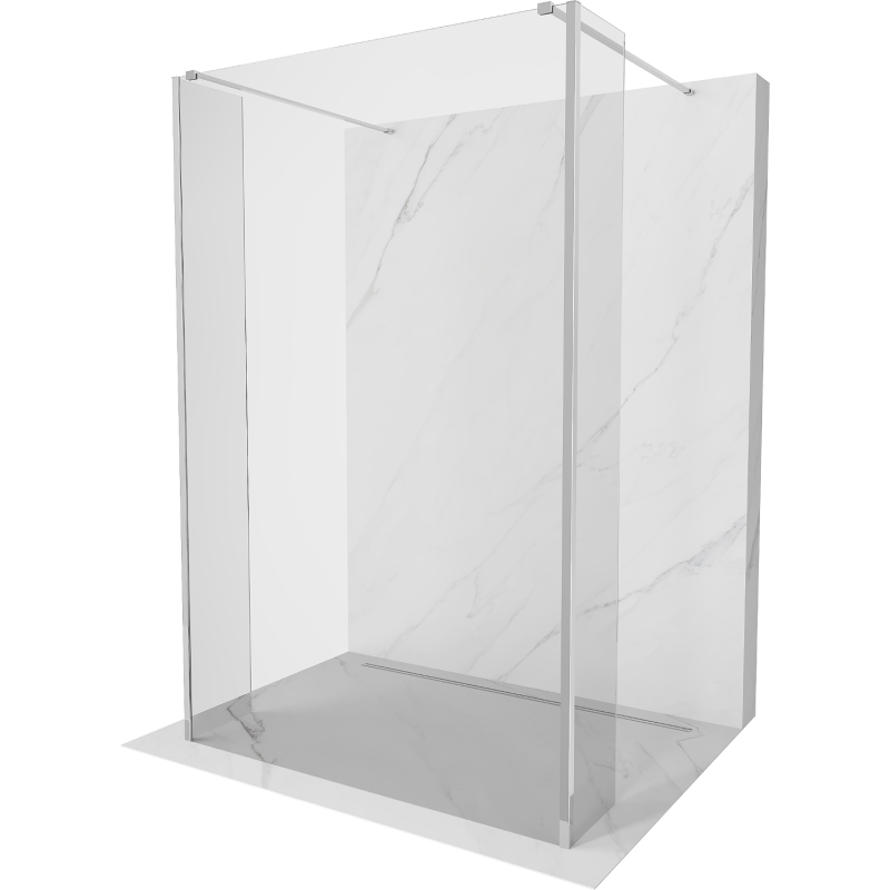 Mexen Kioto perete de duş liber, 125 x 30 x 30 cm, transparent, crom - 800-125-030-222-01-00-030