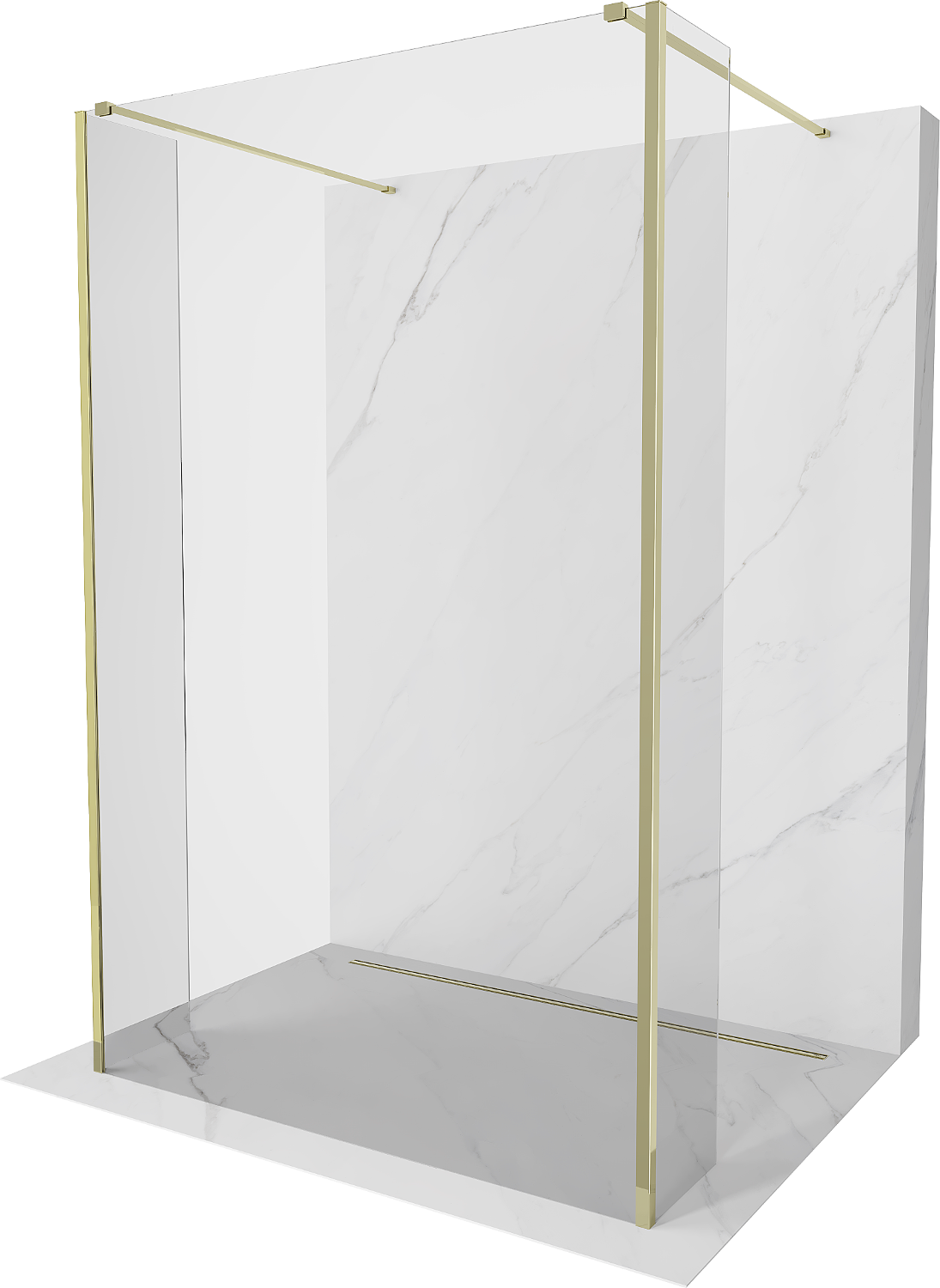 Mexen Kioto perete dus liber 115 x 30 x 30 cm, transparent, auriu - 800-115-030-222-50-00-030