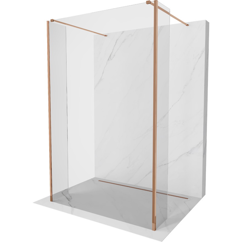 Mexen Kioto paravan de duș freestanding 100 x 30 x 30 cm, transparent, aur roz - 800-100-030-222-60-00-030