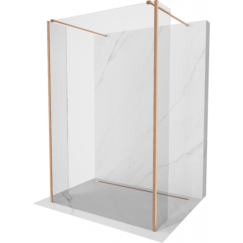 Mexen Kioto paravan de duş independent 150 x 30 x 30 cm, transparent, cupru periat - 800-150-030-222-65-00-030