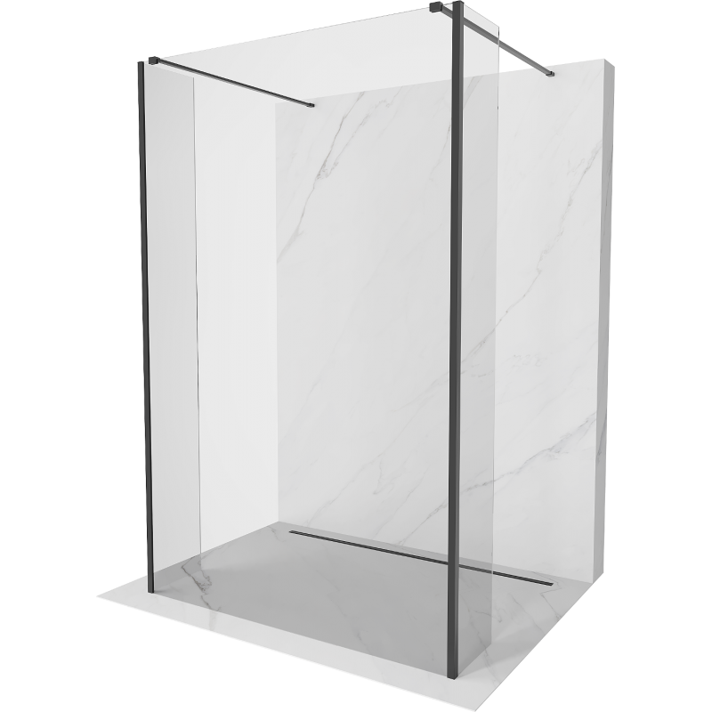 Mexen Kioto paravan de duş autoportant 90 x 30 x 30 cm, transparent, negru - 800-090-030-222-70-00-030