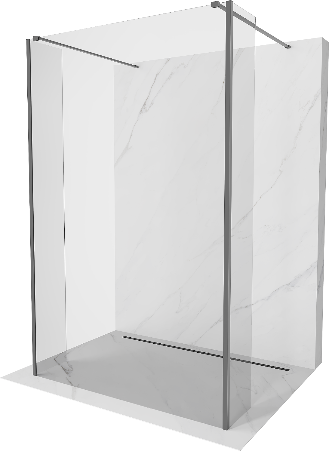 Mexen Kioto paravan de duș freestanding 160 x 30 x 30 cm, transparent, gun metal - 800-160-030-222-95-00-030