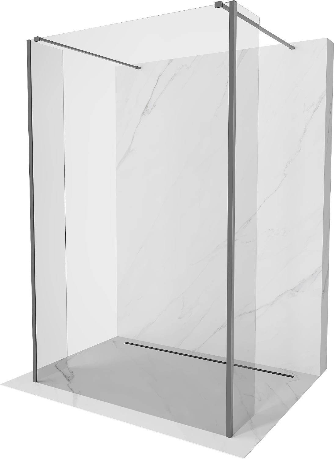 Mexen Kioto paravan de dus independent 155 x 30 x 30 cm, transparent, gun metal - 800-155-030-222-95-00-030