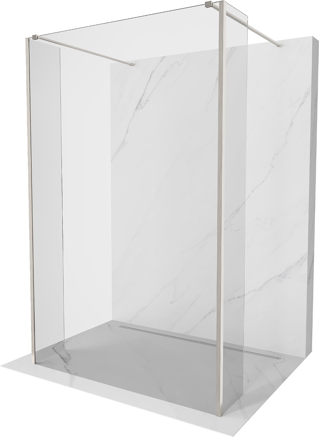 Mexen Kioto perete de duș freestanding 110 x 30 x 30 cm, transparent, nichel periat - 800-110-030-222-97-00-030