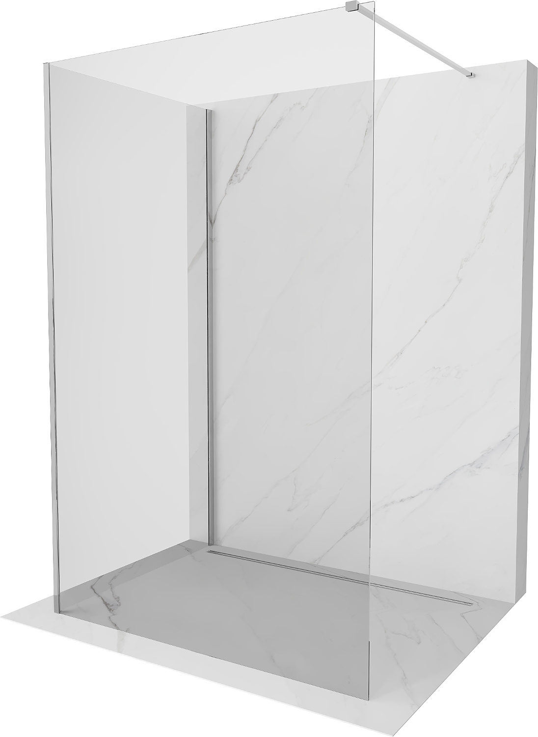 Mexen Kioto perete dus Walk-in 90 x 70 cm, transparent, crom - 800-090-212-01-00-070