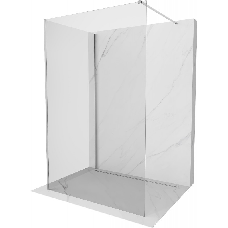 Mexen Kioto perete de duş Walk-in 125 x 80 cm, transparent, crom - 800-125-212-01-00-080