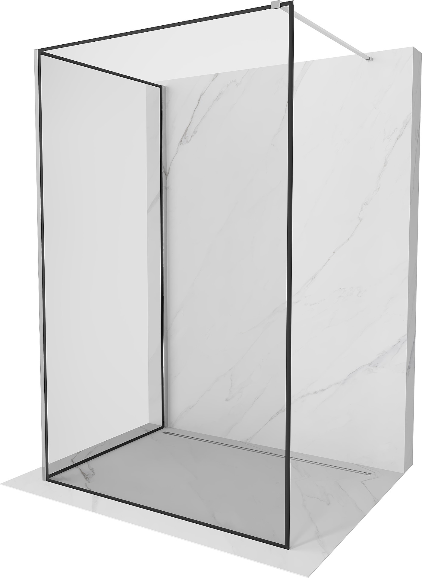 Mexen Kioto panou de duş Walk-in 110 x 70 cm, model negru, crom - 800-110-212-01-70-070