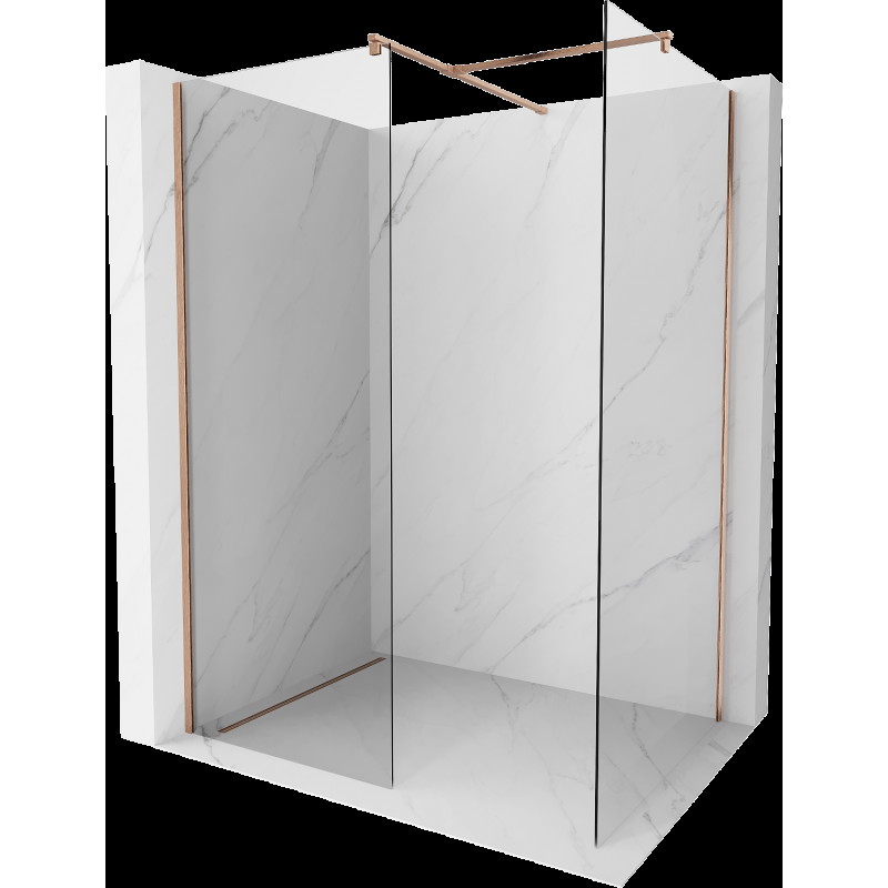 Mexen Kioto perete dus Walk-in 100 x 100 cm, transparent, cupru periat - 800-100-202-65-00-100