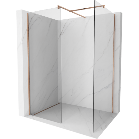 Mexen Kioto perete dus Walk-in 160 x 75 cm, transparent, cupru periat - 800-160-202-65-00-075