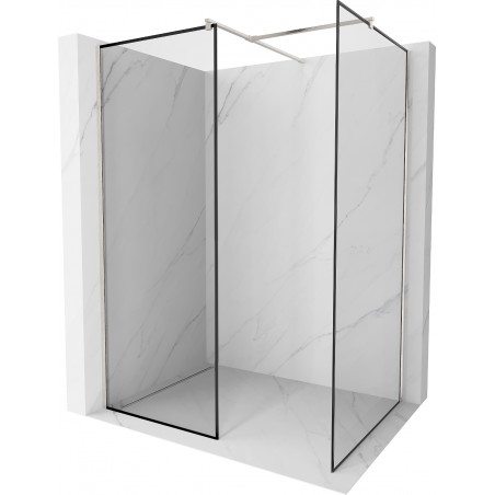 Mexen Kioto perete de duș Walk-in 150 x 110 cm, model negru, nickel periat - 800-150-202-97-70-110