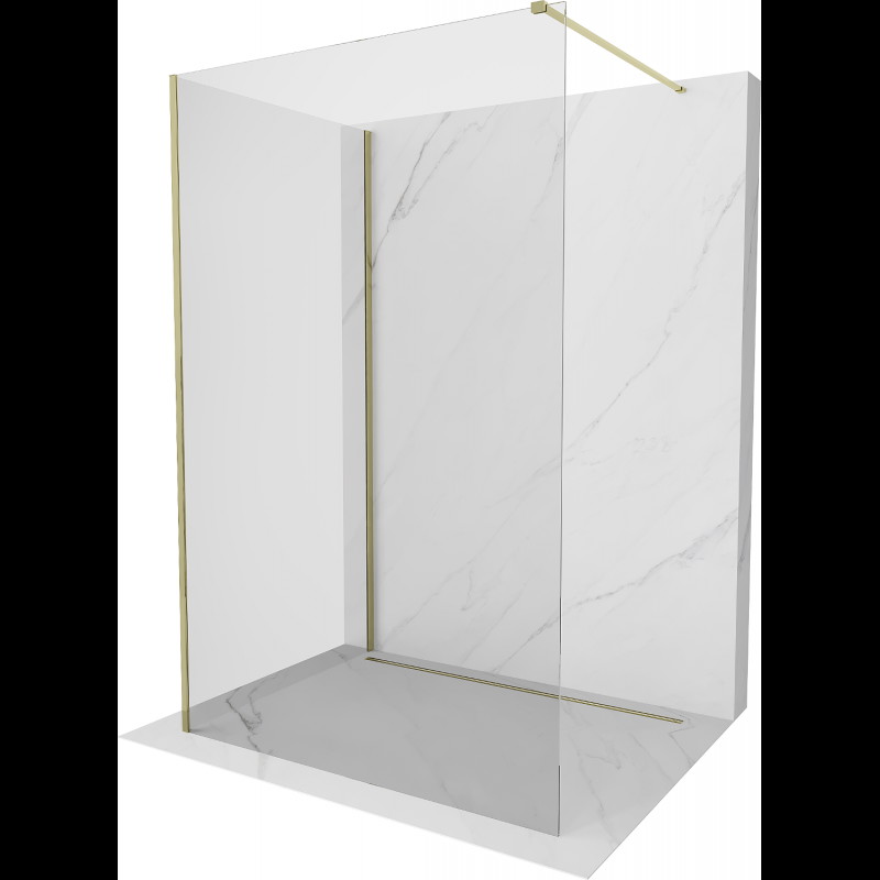 Mexen Kioto panou de duş Walk-in 100 x 70 cm, transparent, auriu - 800-100-212-50-00-070