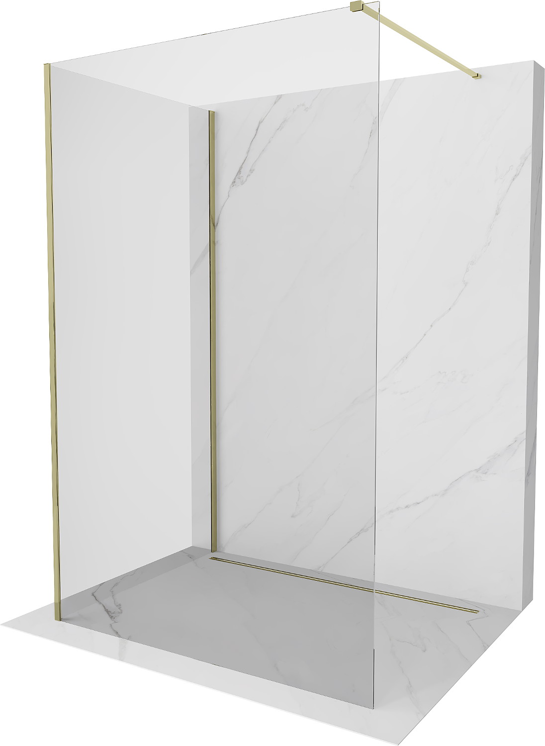 Mexen Kioto panou de duş Walk-in 100 x 70 cm, transparent, auriu - 800-100-212-50-00-070