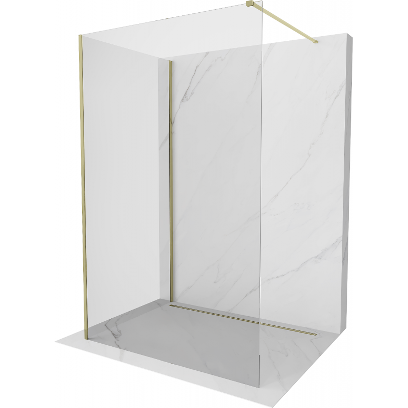 Mexen Kioto perete de duş Walk-in 110 x 85 cm, transparent, auriu - 800-110-212-50-00-085