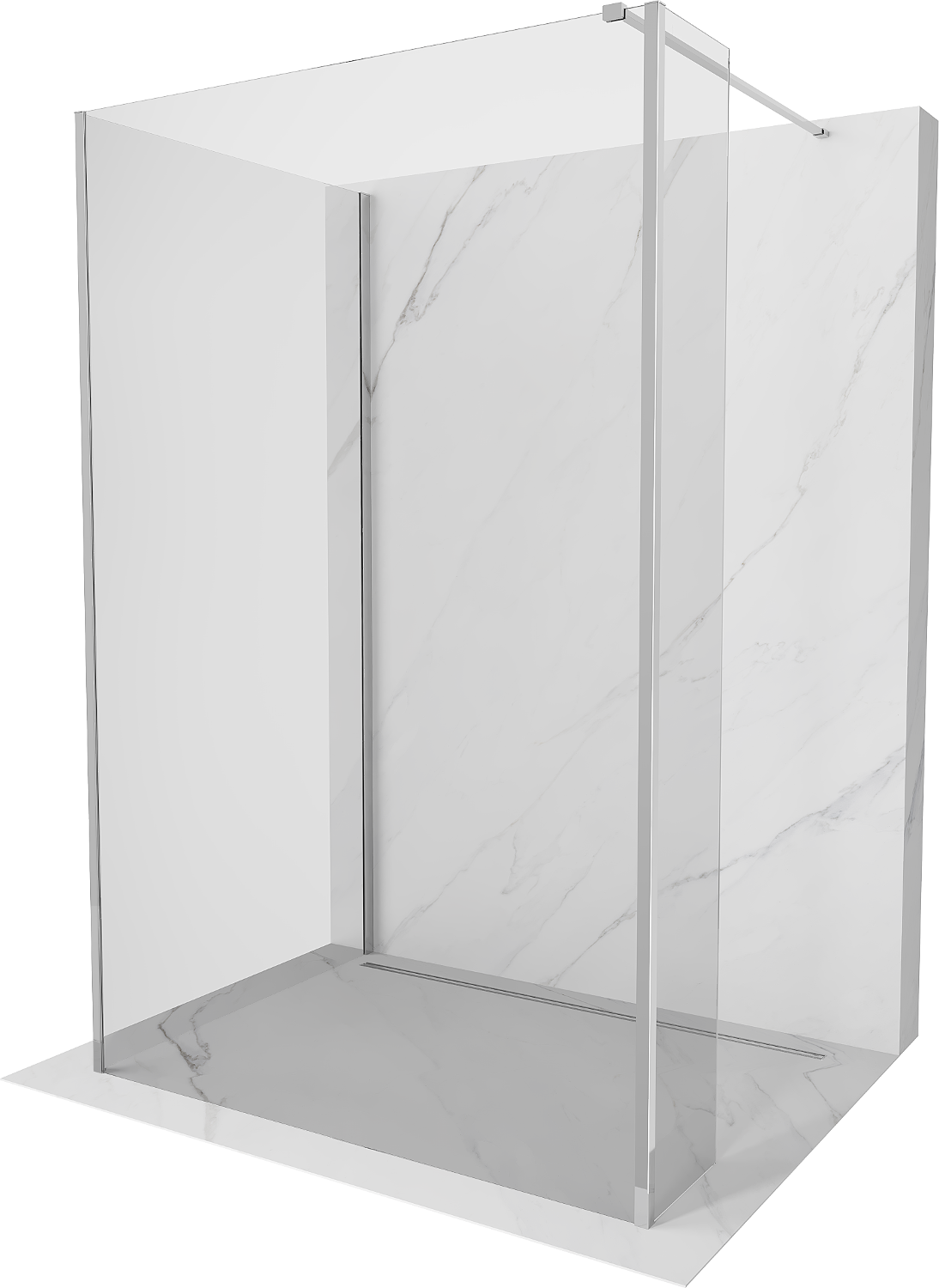 Mexen Kioto panou de duş Walk-in 110 x 70 x 30 cm, transparent, crom - 800-110-070-221-01-00-030