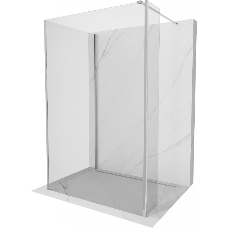 Mexen Kioto paravan de duș Walk-in 90 x 75 x 30 cm, transparent, crom - 800-090-075-221-01-00-030