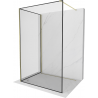 Mexen Kioto perete de duş Walk-in 90 x 90 cm, model negru, aurie - 800-090-212-50-70-090