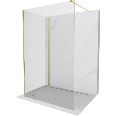 Mexen Kioto panou duș Walk-in 140 x 75 cm, transparent, cu finisaj auriu periat - 800-140-212-55-00-075