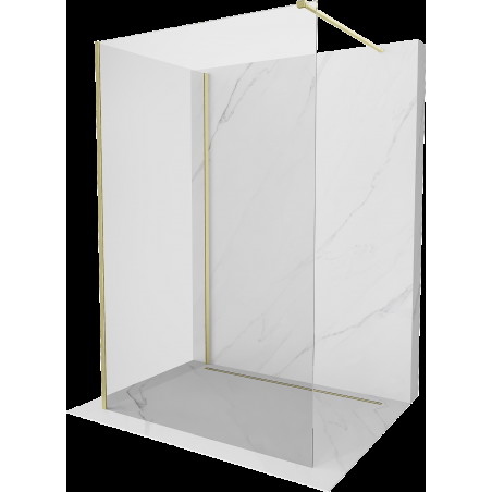 Mexen Kioto perete de duș Walk-in 120 x 75 cm, transparent, aur satin - 800-120-212-55-00-075