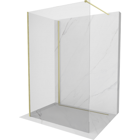 Mexen Kioto perete duș Walk-in 110 x 85 cm, transparent, aurit periat - 800-110-212-55-00-085