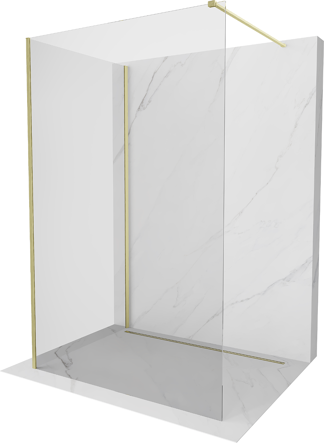 Mexen Kioto panou de duş Walk-in 115 x 90 cm, transparent, aur satinat - 800-115-212-55-00-090