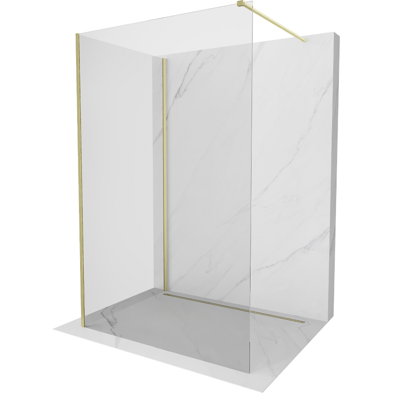 Mexen Kioto paravan de duș Walk-in 120 x 120 cm, transparent, aurate periat - 800-120-212-55-00-120