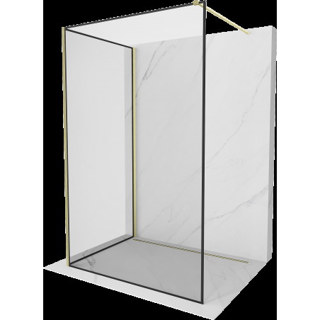 Mexen Kioto perete de duș Walk-in 100 x 90 cm, model negru, aur lustruit - 800-100-212-55-70-090