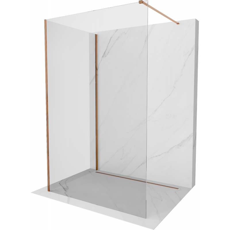 Kioto panou de duş Walk-in 90 x 85 cm, transparent, aur roz - 800-090-212-60-00-085