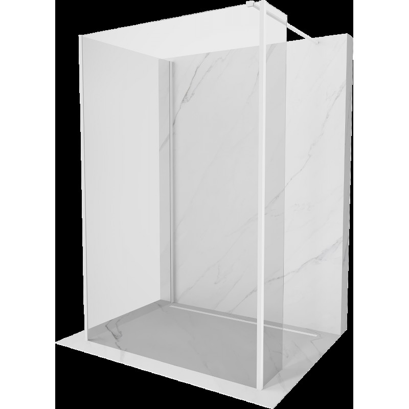 Mexen Kioto perete de duș Walk-in 110 x 70 x 30 cm, transparent, alb - 800-110-070-221-20-00-030