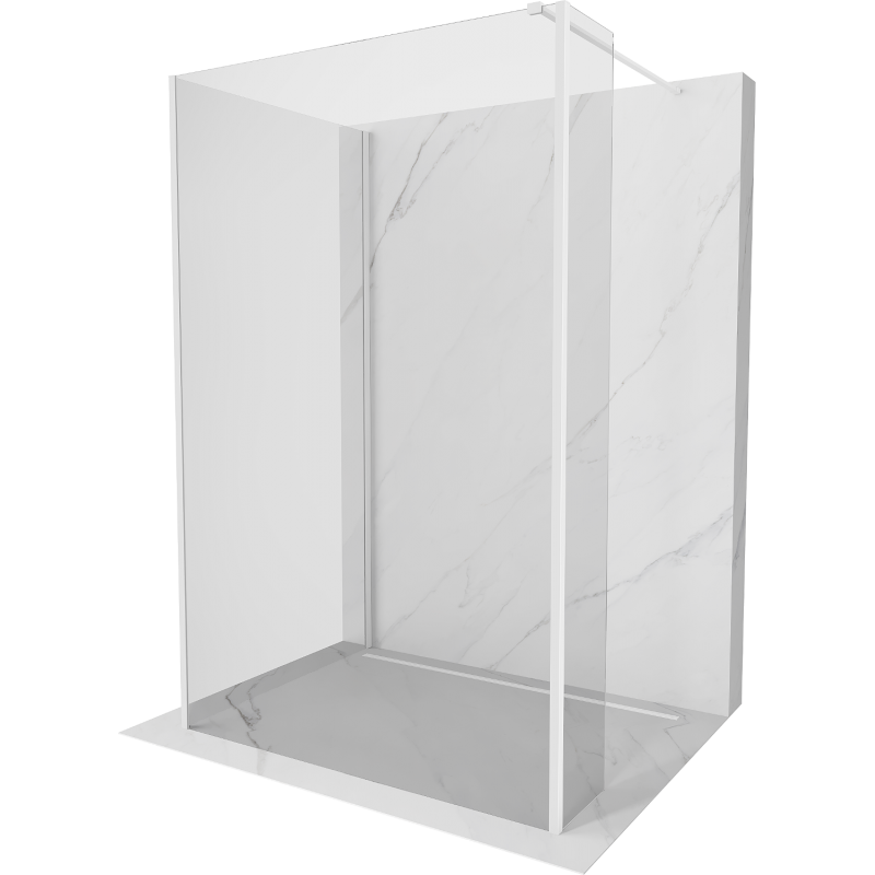 Mexen Kioto perete walk-in 100 x 80 x 30 cm, transparent, alb - 800-100-080-221-20-00-030