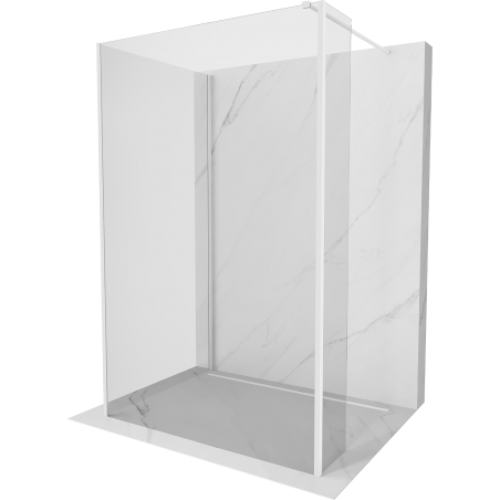 Mexen Kioto perete duș Walk-in 135 x 90 x 30 cm, transparent, alb - 800-135-090-221-20-00-030