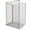 Mexen Kioto perete duș Walk-in 120 x 120 cm, model negru, aur roz - 800-120-212-60-70-120