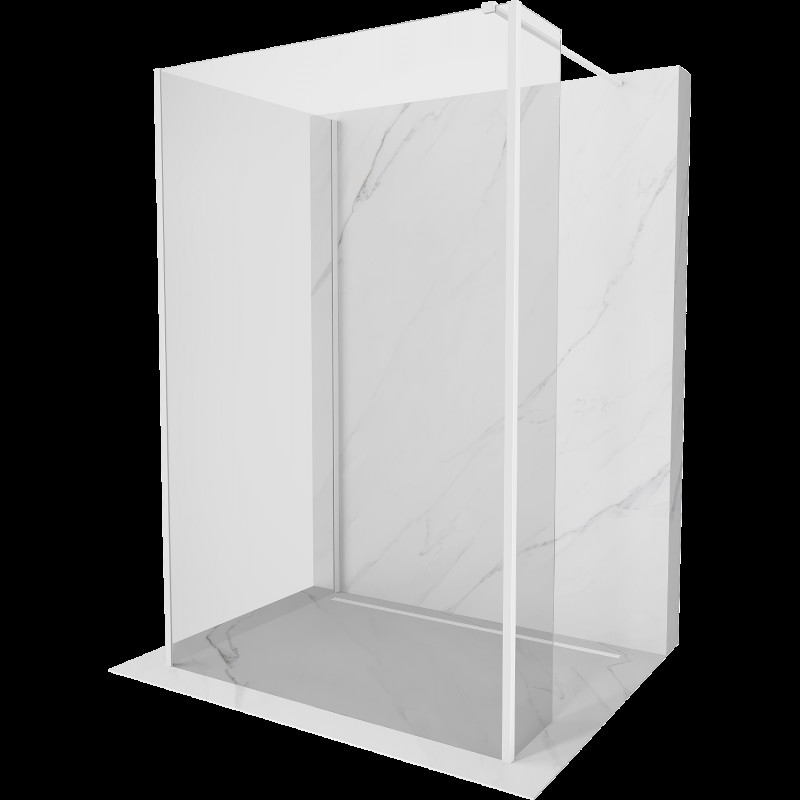 Mexen Kioto perete duș Walk-in 140 x 75 x 40 cm, transparent, alb - 800-140-075-221-20-00-040