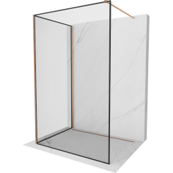 Mexen Kioto perete dus Walk-in 100 x 80 cm, model negru, bronz periat - 800-100-212-65-70-080