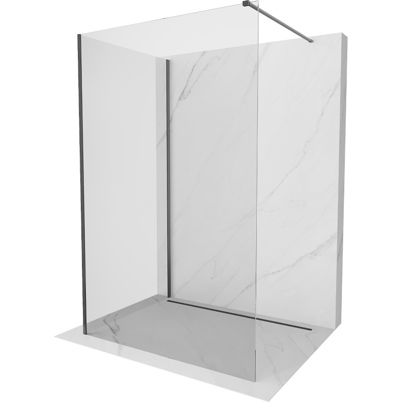 Mexen Kioto cabina de duș Walk-in 135 x 100 cm, transparent, gri cu aspect metalizat - 800-135-212-66-00-100