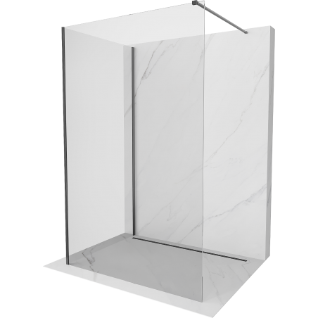 Mexen Kioto perete de duş Walk-in 140 x 120 cm, transparent, gri închis periat - 800-140-212-66-00-120