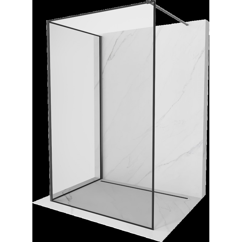 Mexen Kioto perete de duș Walk-in 90 x 70 cm, model negru, gri mat periat - 800-090-212-66-70-070