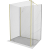 Mexen Kioto perete duș Walk-in 140 x 70 x 30 cm, transparent, aur periat - 800-140-070-221-55-00-030